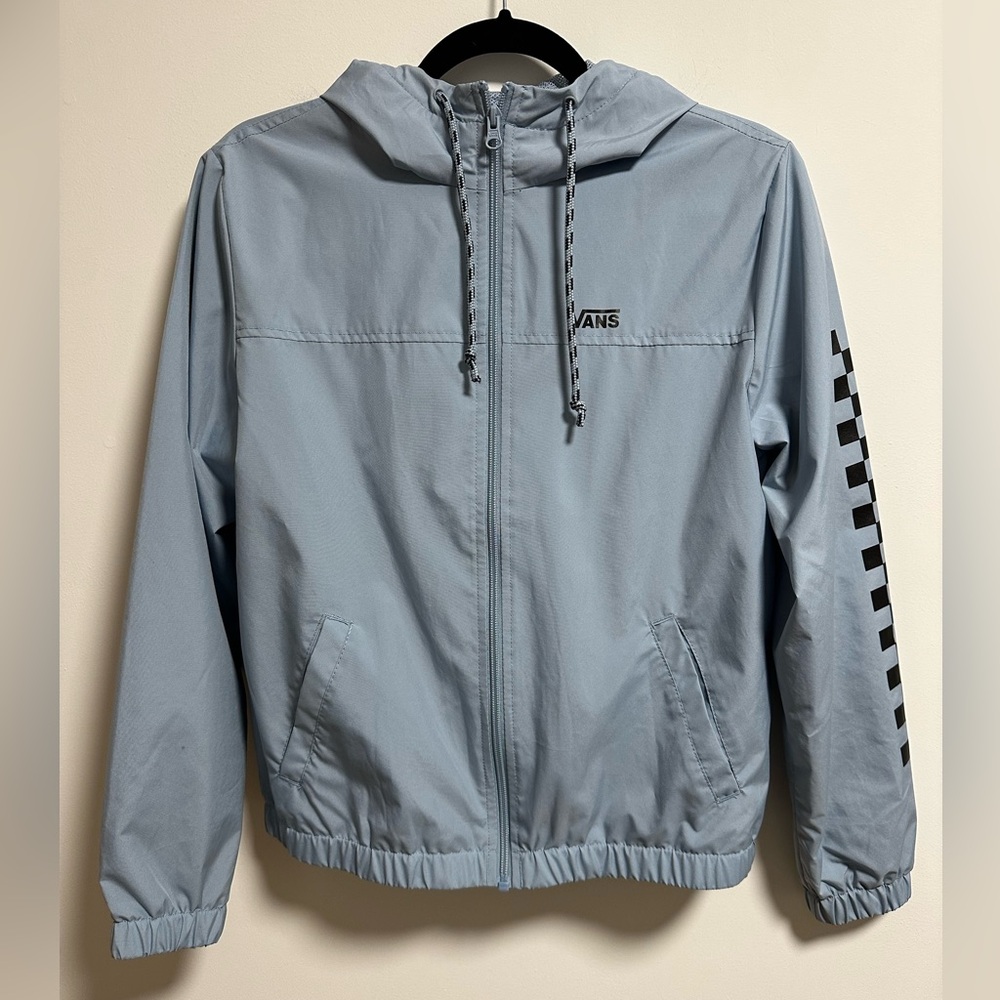 Vans Dusty Blue Windbreaker with Checker Design